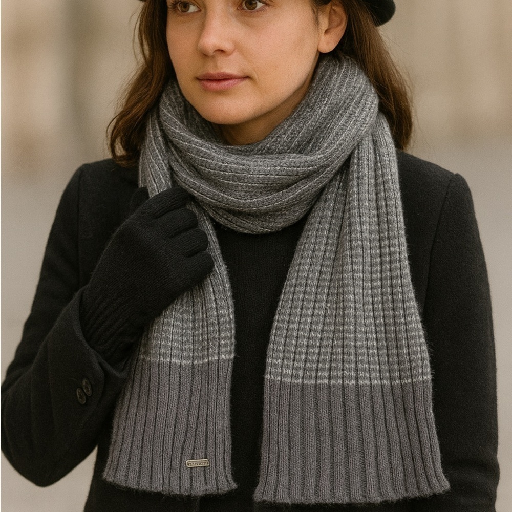 Calvin Klein Charcoal Knit Scarf